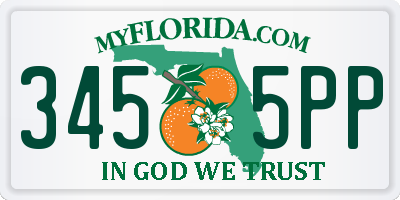 FL license plate 3455PP