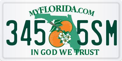 FL license plate 3455SM