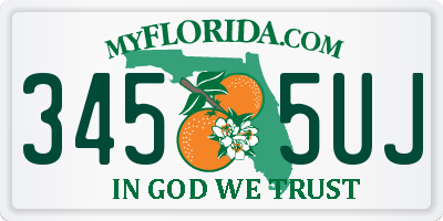 FL license plate 3455UJ