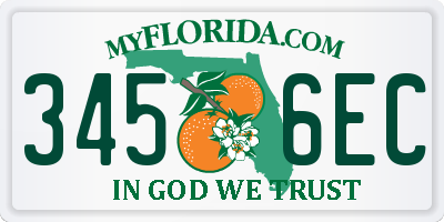 FL license plate 3456EC