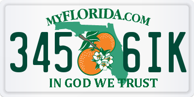 FL license plate 3456IK