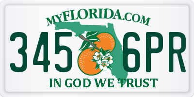 FL license plate 3456PR