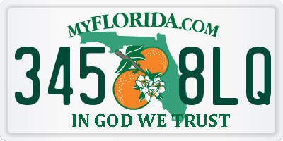 FL license plate 3458LQ