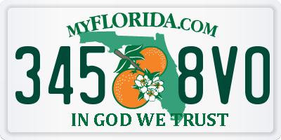 FL license plate 3458VO