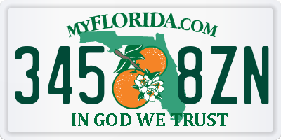 FL license plate 3458ZN