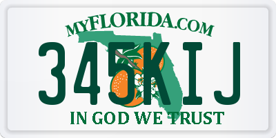 FL license plate 345KIJ