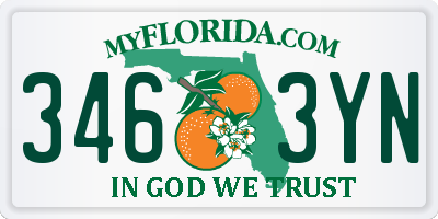 FL license plate 3463YN