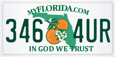 FL license plate 3464UR