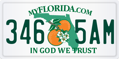 FL license plate 3465AM