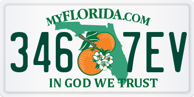 FL license plate 3467EV