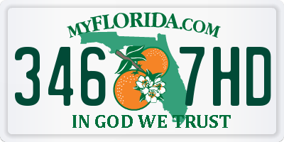 FL license plate 3467HD