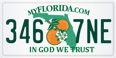FL license plate 3467NE