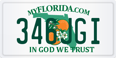 FL license plate 346JGI