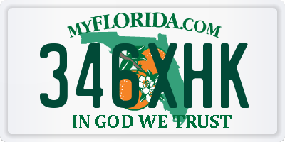 FL license plate 346XHK