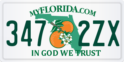 FL license plate 3472ZX