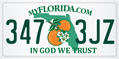FL license plate 3473JZ