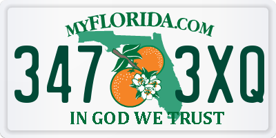 FL license plate 3473XQ