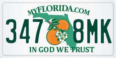 FL license plate 3478MK