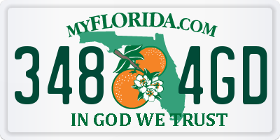 FL license plate 3484GD