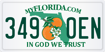 FL license plate 3490EN