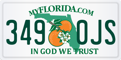 FL license plate 3490JS