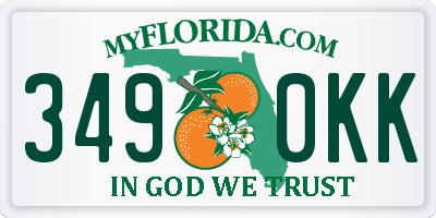 FL license plate 3490KK