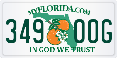 FL license plate 3490OG
