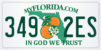 FL license plate 3492ES