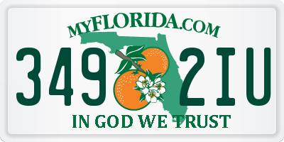 FL license plate 3492IU