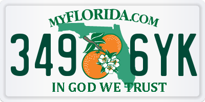 FL license plate 3496YK