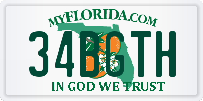 FL license plate 34BGTH