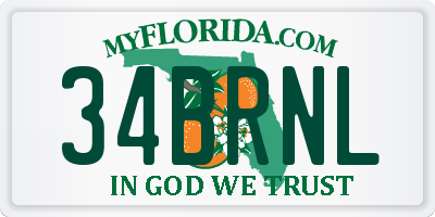 FL license plate 34BRNL