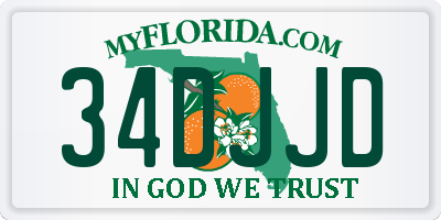 FL license plate 34DJJD