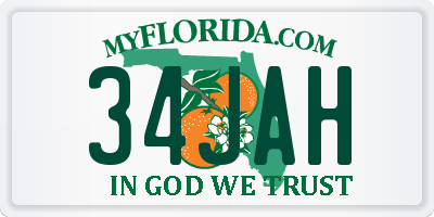 FL license plate 34JAH