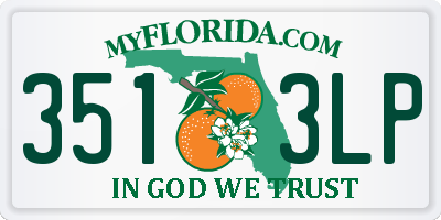 FL license plate 3513LP