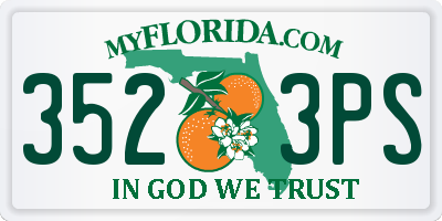 FL license plate 3523PS