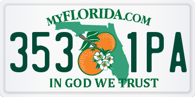 FL license plate 3531PA