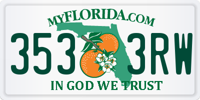 FL license plate 3533RW
