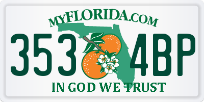 FL license plate 3534BP