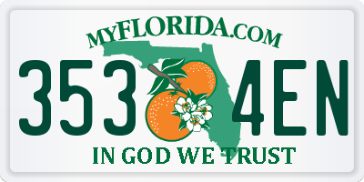 FL license plate 3534EN