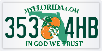 FL license plate 3534HB