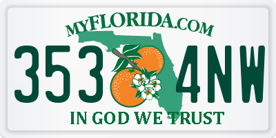 FL license plate 3534NW