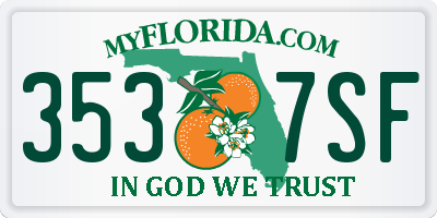 FL license plate 3537SF