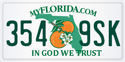 FL license plate 3549SK