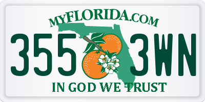 FL license plate 3553WN