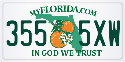 FL license plate 3555XW