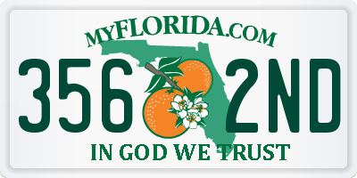 FL license plate 3562ND