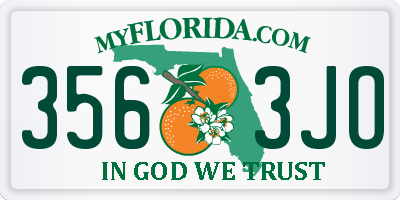 FL license plate 3563JO