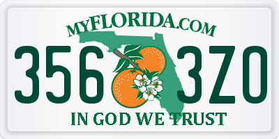FL license plate 3563ZO