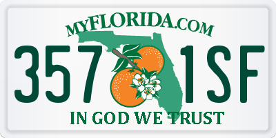 FL license plate 3571SF